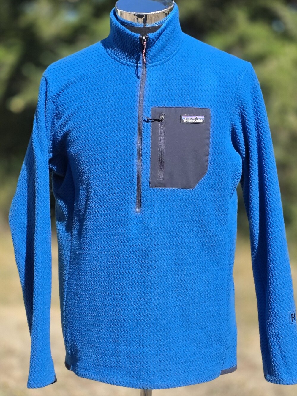 Patagonia R1 Air Zip Neck Fleece Jacket Mens L Blue Lightweight Pullover Shirt